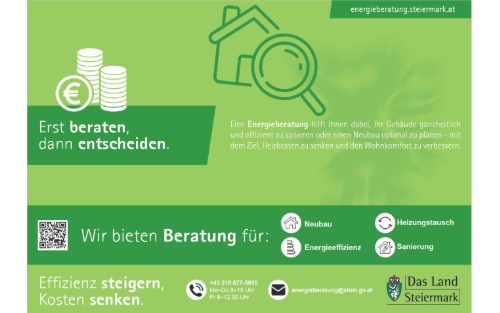 Erst beraten, dann entscheiden - Energieberatung Steiermark