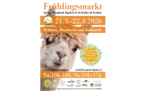 Frühlingsmarkt bei den Bergland Alpakas in St. Stefan ob Leoben