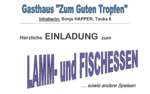 Lamm- und Fischessen