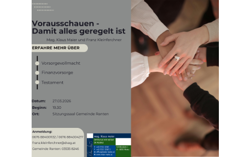 Vorausschauen - Damit alles geregelt ist