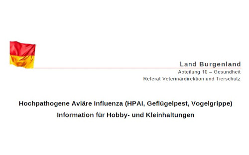 Geflügelpest - Merkblatt für Hobby- und Kleinhaltungen
