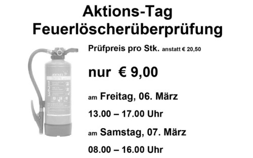 Feuerlöscher Überprüfung im Rüsthaus