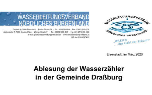 Ablesung der Wasserzähler in der Gemeinde Draßburg