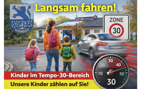 Geschwindigkeit im Bereich des Kindergartens und anderer Tempo 30 Zonen
