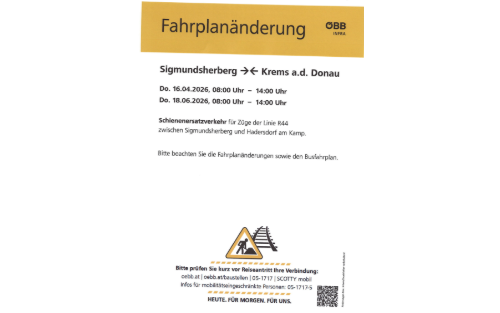 ÖBB - Schienenersatzverkehr Hadersdorf - Sigmundsherberg