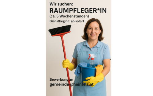 Stellenausschreibung Raumpfleger*in