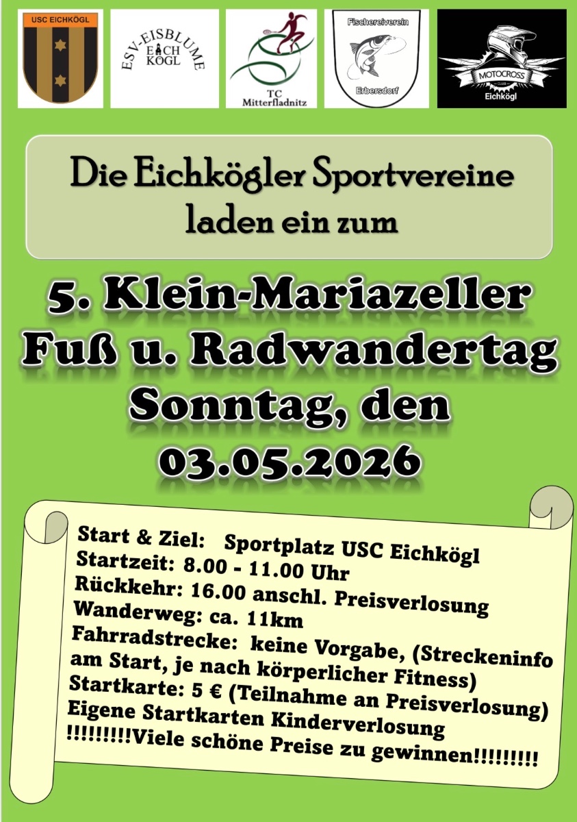 Sportwandertag der Vereine in Eichkögl Klein Mariazell