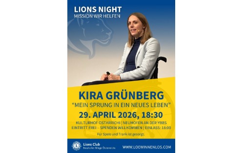 Lions Night - Mission wir helfen - mit Kira Grünberg