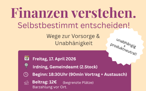 Finanzen verstehen. Selbstbestimmt entscheiden!