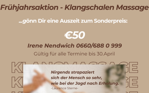 Frühjahresaktion - Klangschalenmassage