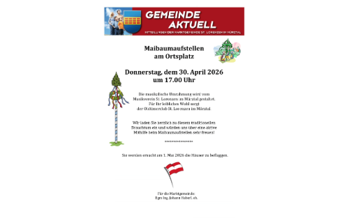 Gemeinde aktuell - Maibaumaufstellen