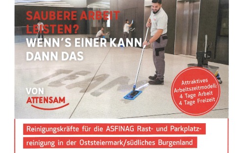 Reinigungskräfte für die ASFINAG Rast- und Parkplatzreinigung
