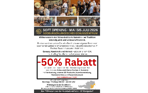 Soft Opening: Schaudestillerie Puchas Kukmirn, Brennerei-Kino & Bauernmuseum