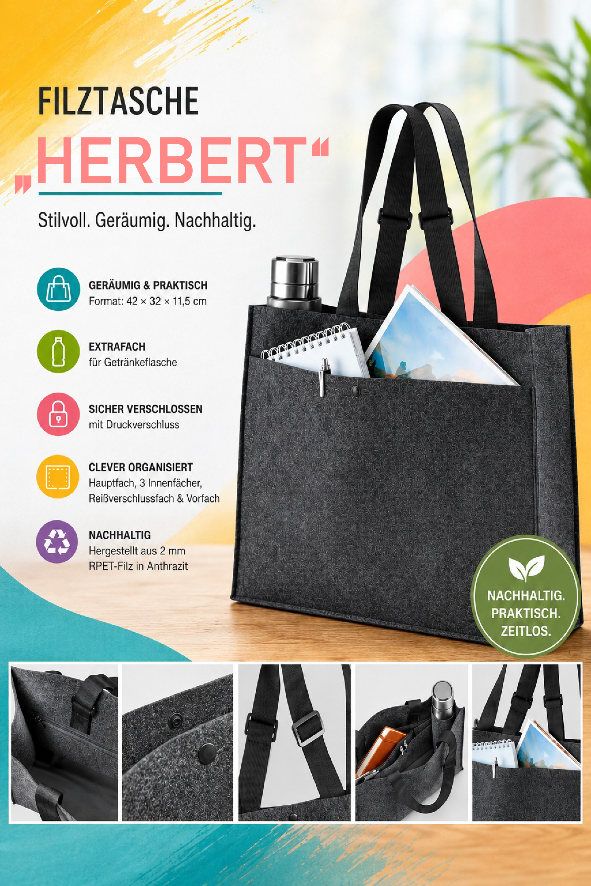 🛍️ Filztaschen – nachhaltig & praktisch! 🛍️
