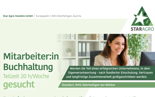 Stellenausschreibung - Mitarbeiter*in Buchhaltung - Star Agro Handels GmbH
