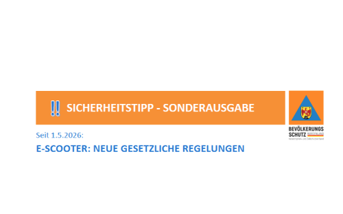 Sicherheitstipp: E-Scooter, neue gesetzliche Regelungen