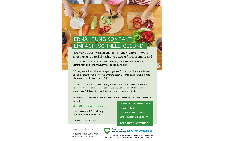 Workshop ERNÄHRUNG KOMPAKT: Einfach, schnell, gesund!