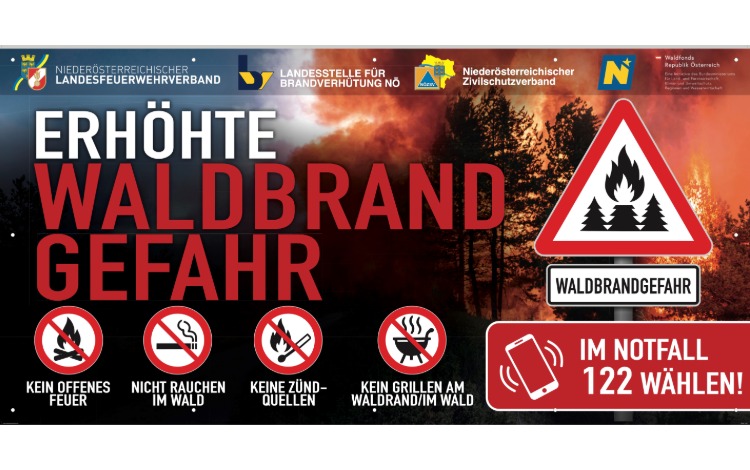 Hinweis auf erhöhte Waldbrandgefahr