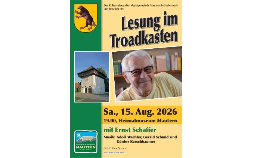 Kulturreferat: Lesung im Troadkasten
