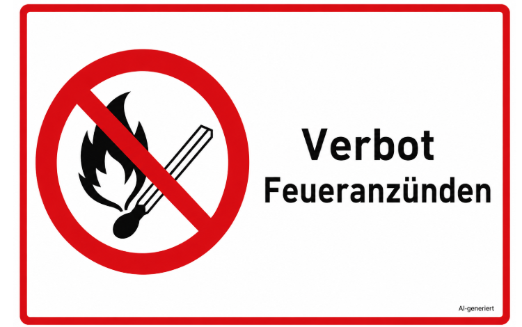 Verbot des Feueranzündens im Wald