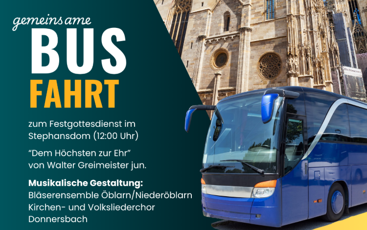 Gemeinsame Busfahrt zum Festgottesdienst im Stephansdom