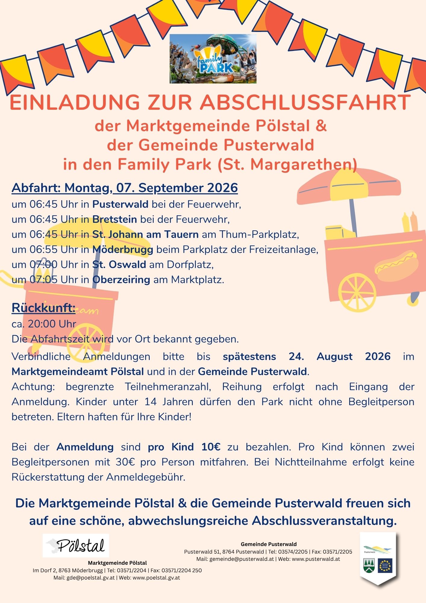 Abschlussfahrt der Marktgemeinde Pölstal & Gemeinde Pusterwald
