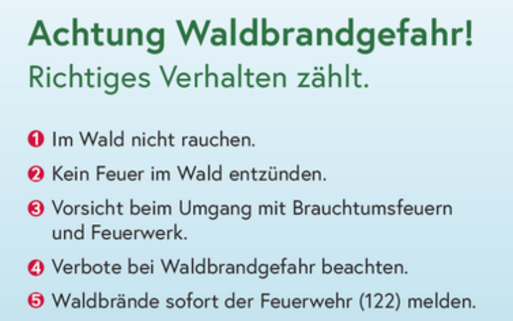 Achtung Waldbrandgefahr – Jeder Beitrag zählt