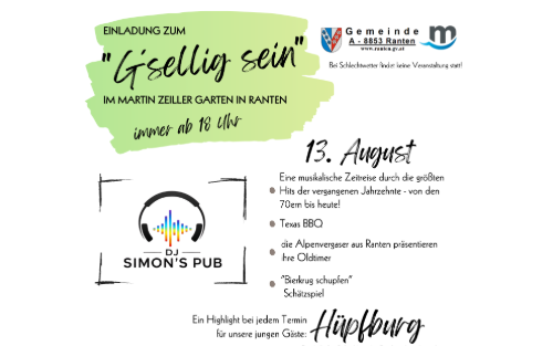G'sellig sein im Martin Zeiller Garten