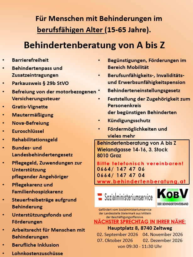 Behindertenberatung von A bis Z