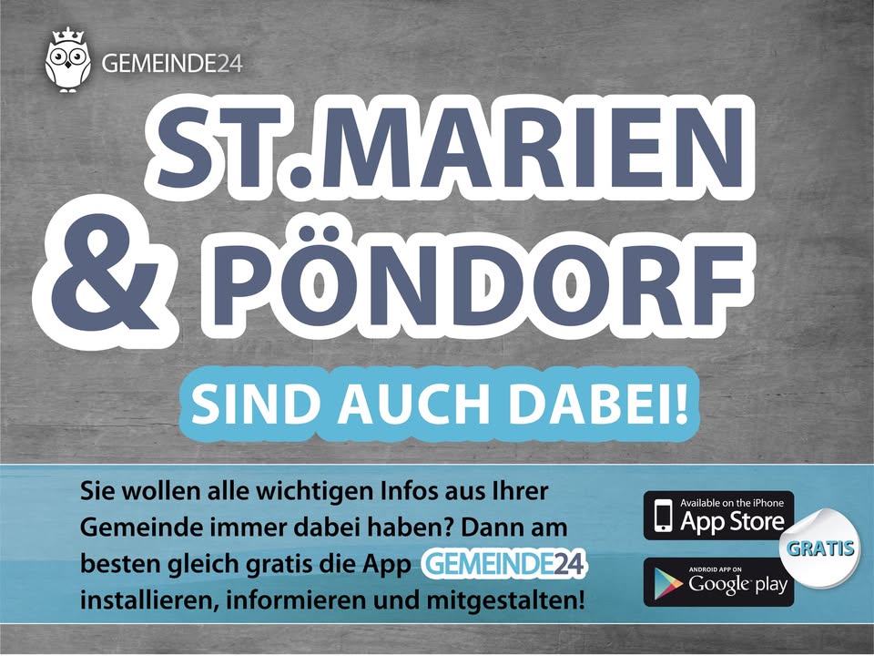 Hallo Oberösterreich! 😁🔝Wir begrüßen die oberösterreichischen Gemeinden St. Marien und Pöndorf in unserer Gemeinde24-Fa…