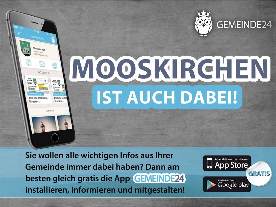 Wir begrüßen sehr herzlich die Marktgemeinde Mooskirchen unter unseren Gemeinde24-Mitgliedern! 😀 Bürgerinnen und Bürger…