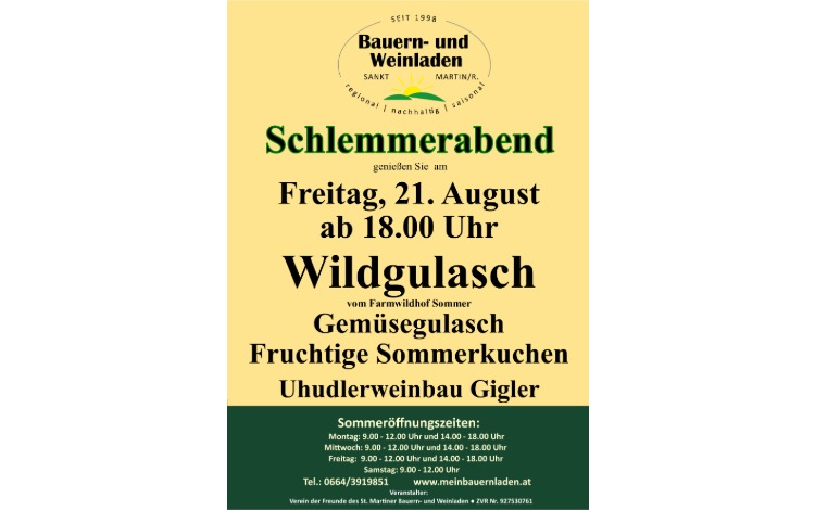 Schlemmerabend mit Wildgulasch
