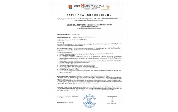 Stellenausschreibung