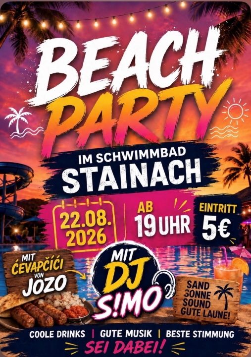 2026-08-22 Beachparty Freibad Stainach
