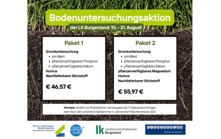Bodenuntersuchungsaktion der Landwirtschaftskammer