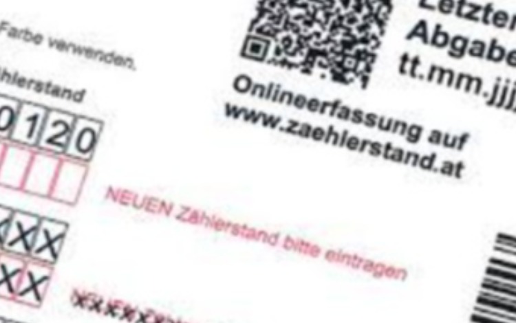 Ablesung Wasserzählerstand - bis 9. Oktober 2026