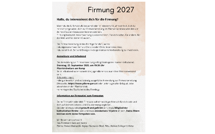Firmung 2027