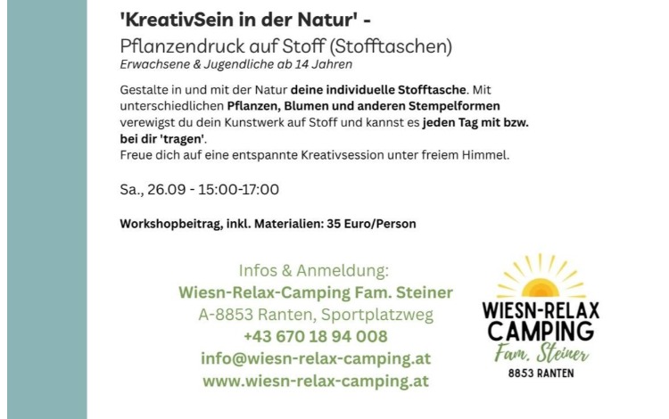 KreativSein in der Natur - Pflanzendruck auf Stoff (Stofftaschen)