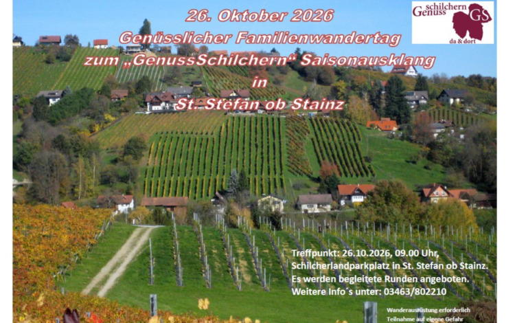 Genüsslicher Familienwandertag zum "GenussSchilchern" Saisonausklang in St. Stefan ob Stainz