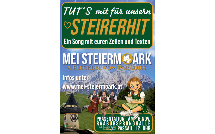 „Mei Steiermoark“ – Einladung zum steiermarkweiten Liedtext-Wettbewerb