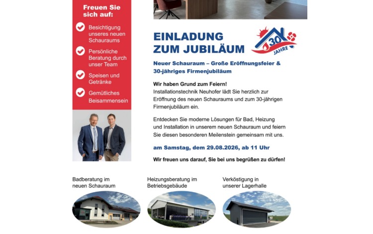 30-jähriges Firmenjubiläum - Neuhofer GmbH