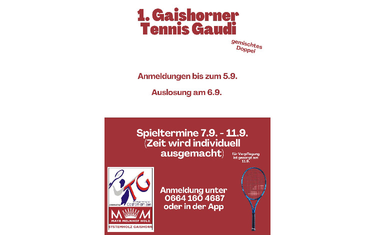 1. Gaishorner Tennis Gaudi