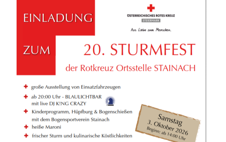 20. Sturmfest der Rotkreuz Ortsstelle Stainach