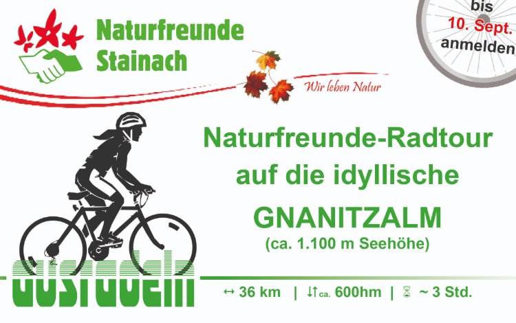 Naturfreunde-Radtour auf die idyllische Gnanitzalm
