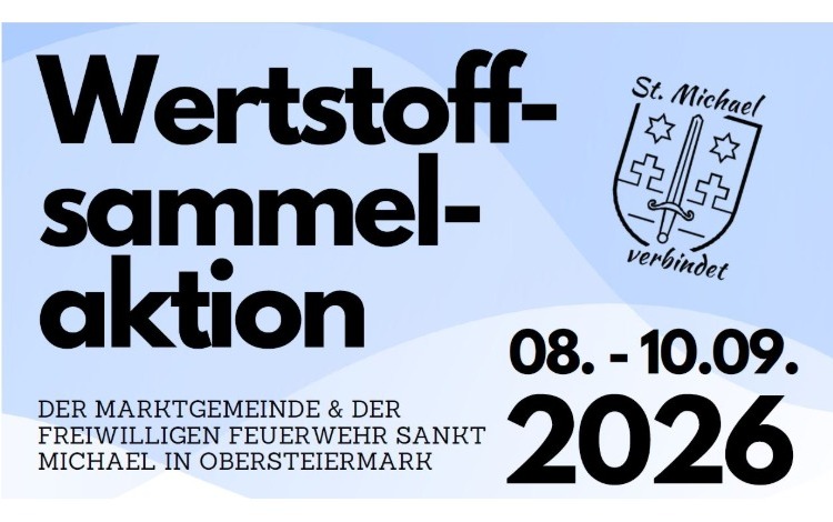 Wertstoffsammelaktion der Marktgemeinde St. Michael i. O. und der Freiwilligen Feuerwehr St. Michael