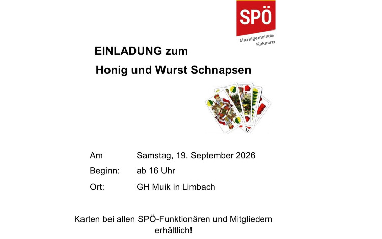Honig & Wurst-Schnapsen der SPÖ der Marktgemeinde Kukmirn