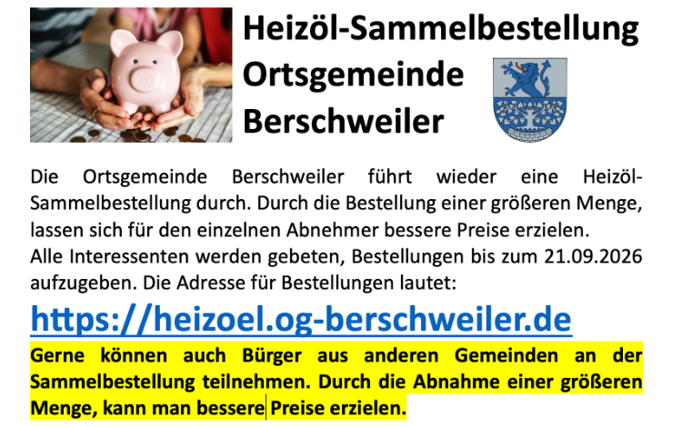Heizöl Sammelbestellung