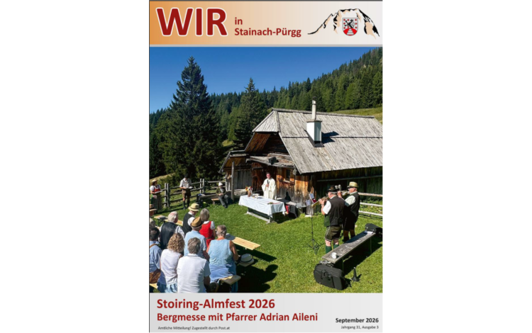 Die aktuelle Gemeindezeitung "WIR in Stainach-Pürgg" liegt auf!