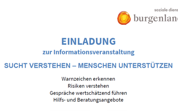 Informationsveranstaltung "Sucht verstehen - Menschen unterstützen"