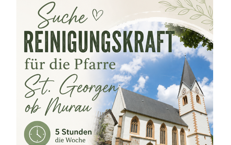 Suche Reinigungskraft für die Pfarre